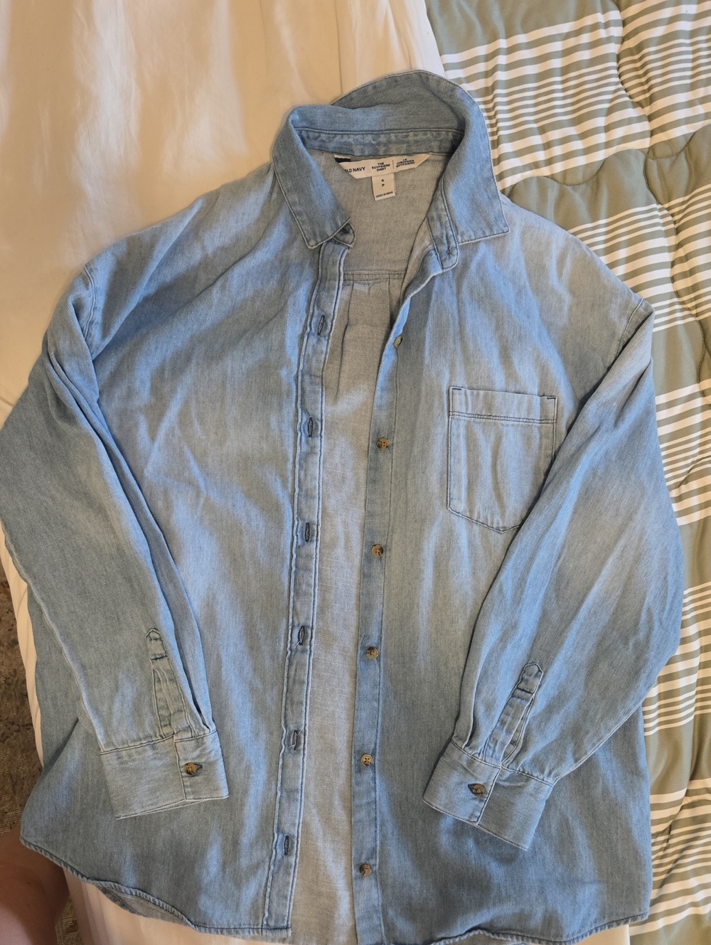 Light Blue Denim Boyfriend Shirt - Old Navy